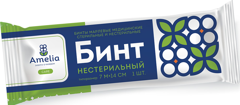 Амелия бинт нестерильный 7мx14см Индивидуальная упаковка Амелия Гигровата