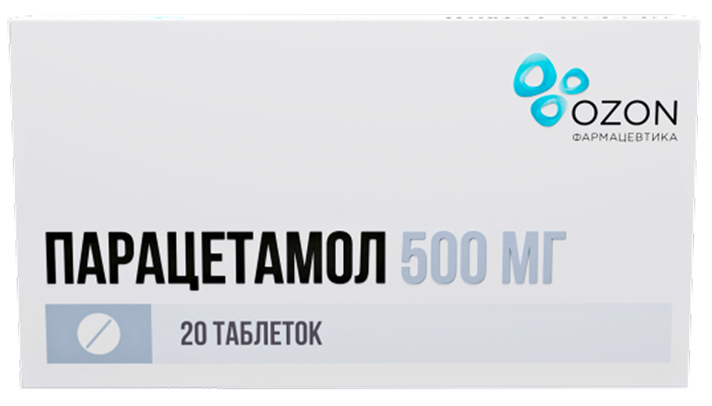 Парацетамол 500мг 20 шт. таблетки Озон