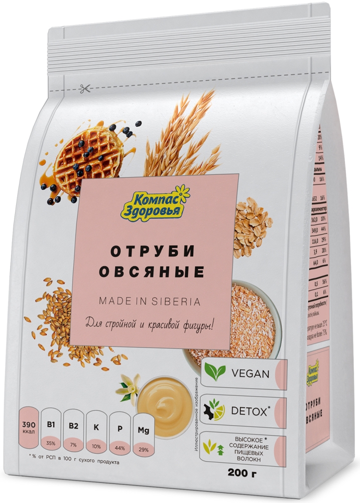 Отруби Овсяные 200г Компас Здоровья