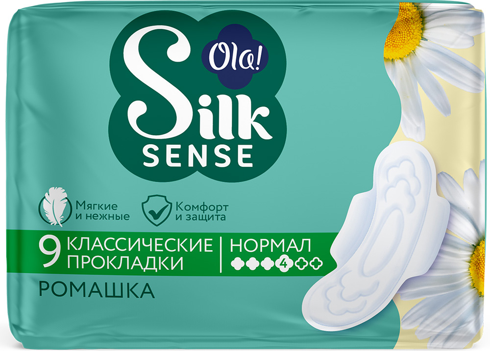 Ола силк сенс прокладки классик нормал ромашка 9 шт., фото №1