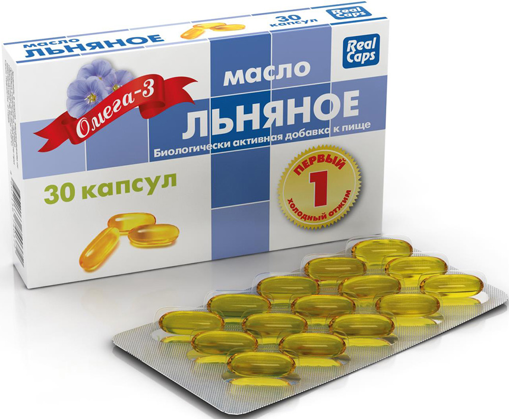 Масло льняное первый холодный отжим 0,5г капсулы 30 шт.