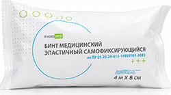 Эверсмед бинт когезивный самофиксирующийся на вискозной основе 4мх8см