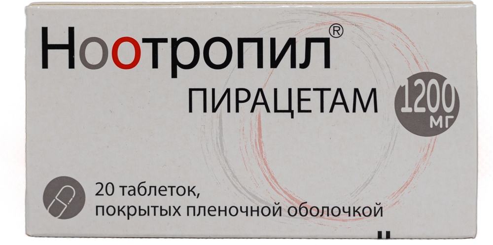 Ноотропил 1200мг 20 шт. таблетки покрытые оболочкой Ucb Pharma S.A.