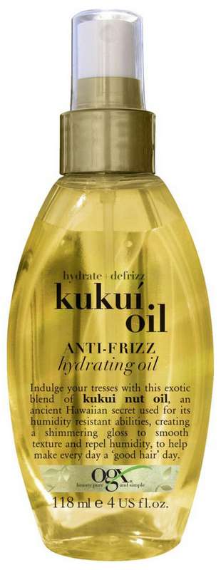 ОРГАНИКС масло-спрей для увлажнения и гладкости волос с маслом гавайского ореха (кукуи) 118мл