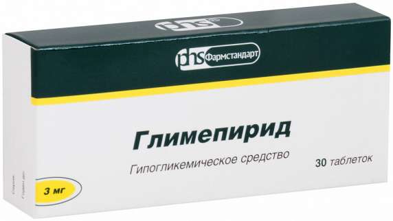 

ГЛИМЕПИРИД таблетки 3 мг 30 шт.