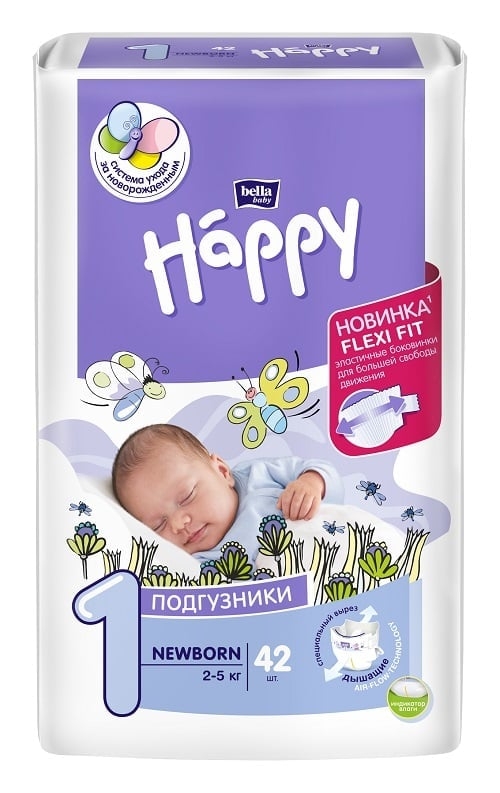 Белла Беби Хеппи подгузники Ньюборн 2-5кг 42 шт. .