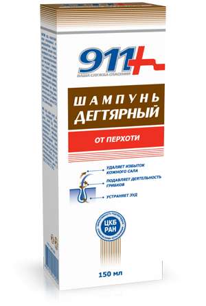 

911 ДЕГТЯРНЫЙ шампунь от перхоти 150мл Твинс Тэк