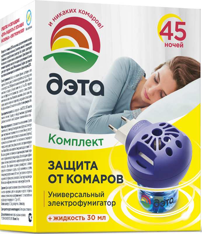 Дэта Инсекто комплект от комаров (универсальный фумигатор+жидкость)
