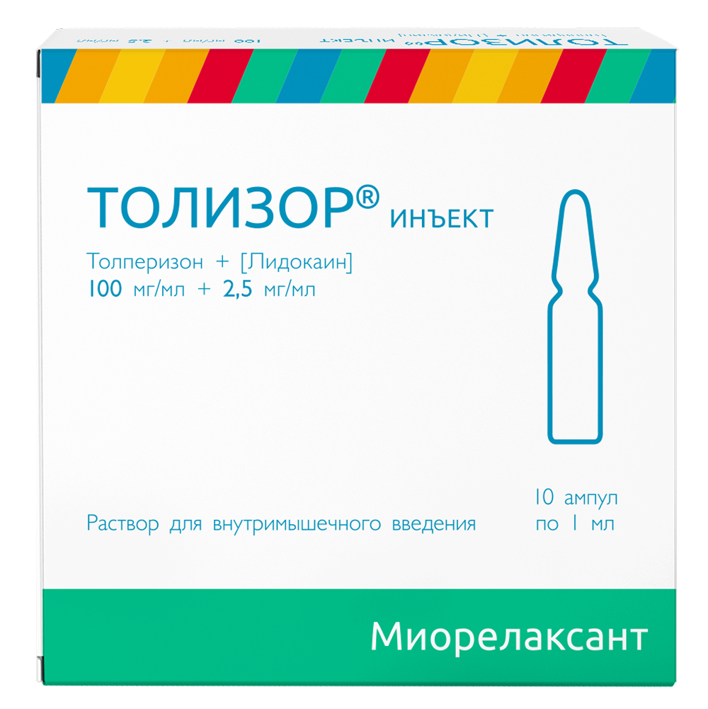 Толизор инъект 100мг/мл+2,5мг/мл 1мл 10 шт. раствор для внутривенного и внутримышечного введения