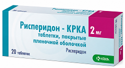 Рисперидон-крка 2мг 20 шт. таблетки покрытые пленочной оболочкой