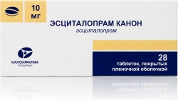 Эсциталопрам Канон 10мг 28 шт. таблетки покрытые пленочной оболочкой продакшн Зао