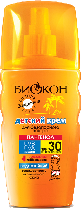 

БИОКОН СОЛНЦЕ спрей для безопасного загара детский SPF30 160мл