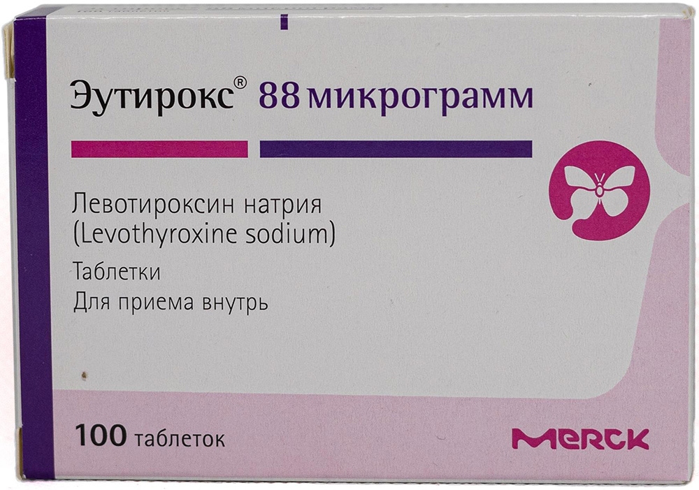 Эутирокс 88мкг 100 шт. таблетки