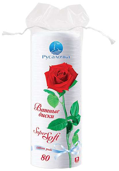 

РУСАЛОЧКА СУПЕР СОФТ ватные диски 80 шт.