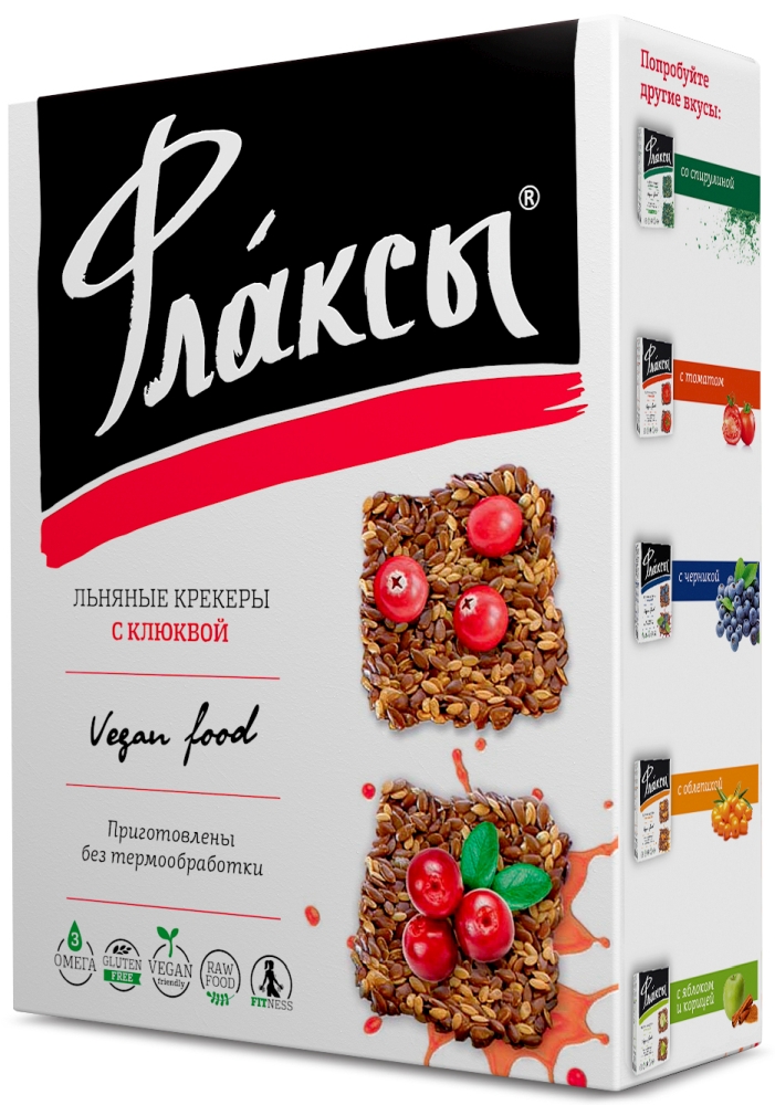 Флаксы с Клюквой 120г Компас Здоровья