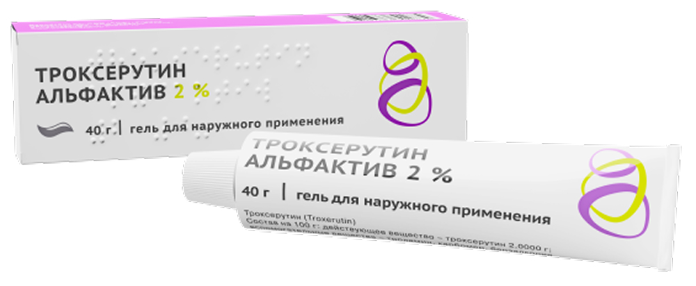 Троксерутин альфактив 2% 40г гель для наружного применения