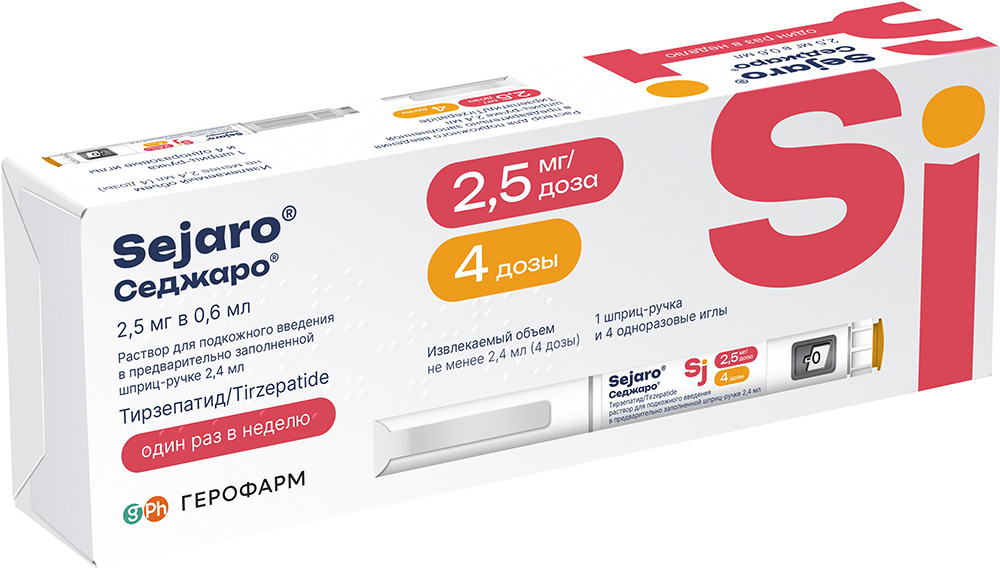 tirzepatide инструкция на русском Седжаро 12,5мг/доза 2,4мл раствор для подкожного введения шприц-ручка (в  комплекте с иглами 4 шт) купить по цене от 12100 руб в Перми, заказать с  доставкой, инструкция по применению, аналоги, отзывы