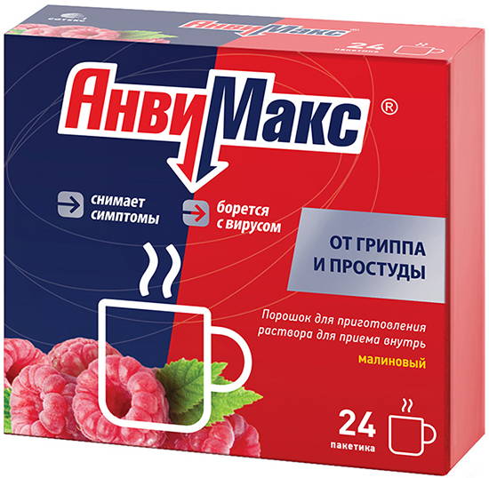 

АнвиМакс порошок для приготовления раствора малиновый 5 г 24 шт.;