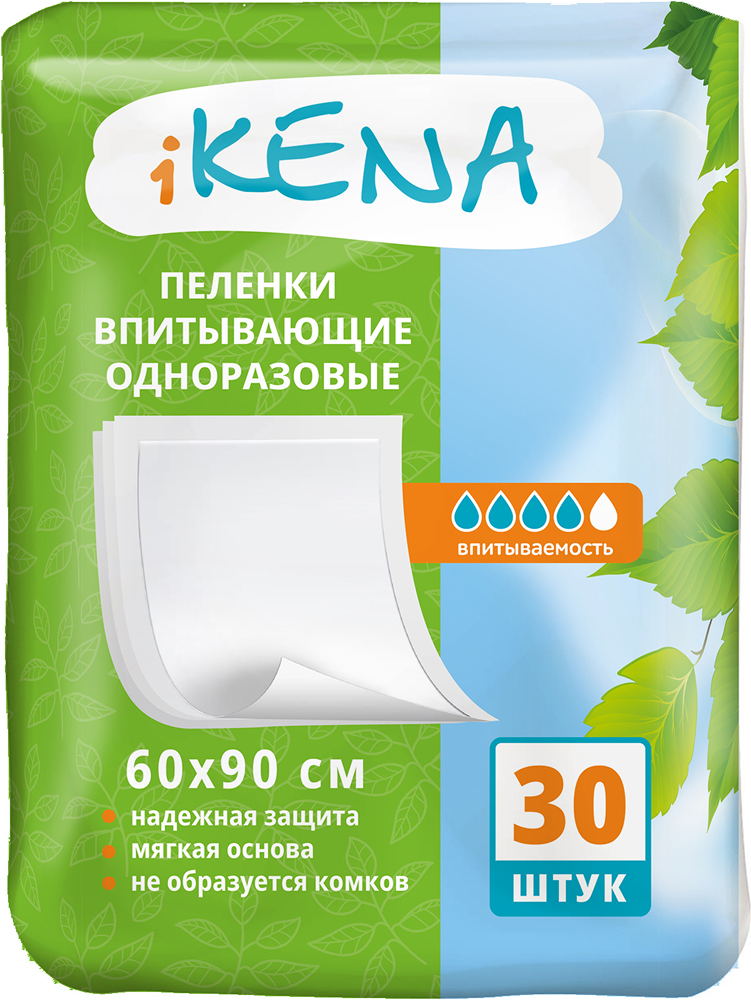Икена пеленки 60х90см 30 шт.