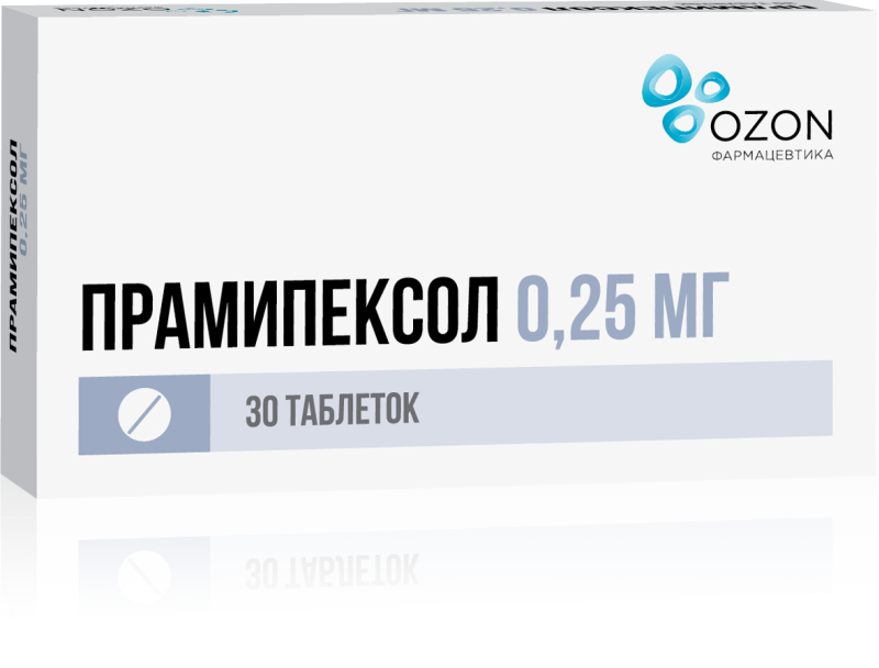 

ПРАМИПЕКСОЛ 0,25мг 30 шт. таблетки
