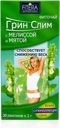 Грин слим ти фиточай мята/мелисса 30 шт. фильтр-пакет