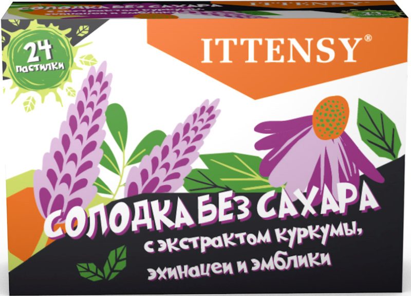Иттенси Солодка пастилки без сахара 24 шт.