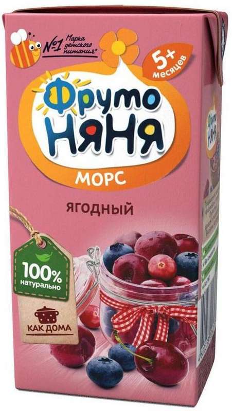 

ДП ФРУТОНЯНЯ морс клюкв/черн/вишн.0,2л 5+
