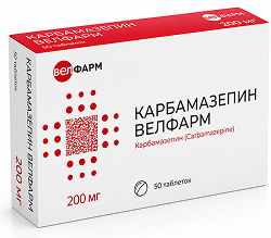 Карбамазепин Велфарм 200мг 50 шт. таблетки Велфарм Ооо/Марбиофарм