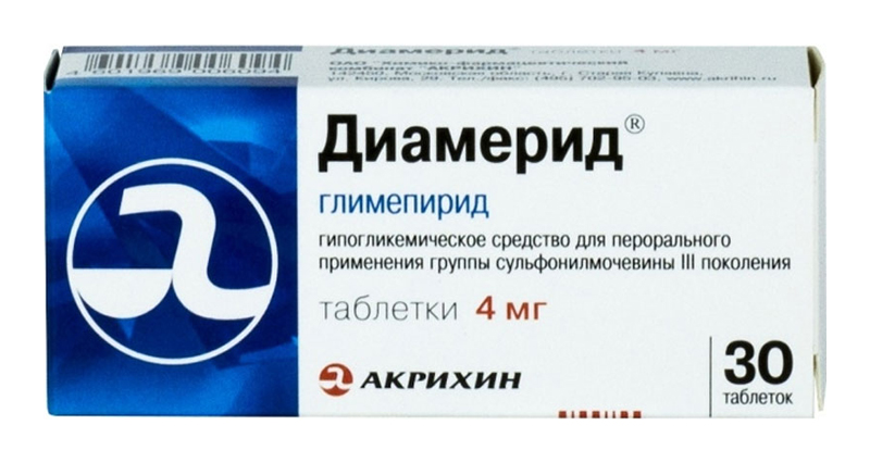 

ДИАМЕРИД таблетки 4 мг 30 шт.