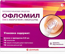 Офломил 5% 2,5мл лак для ногтей Гленмарк