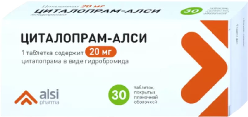 

ЦИТАЛОПРАМ-АЛСИ таблетки 20 мг 30 шт.