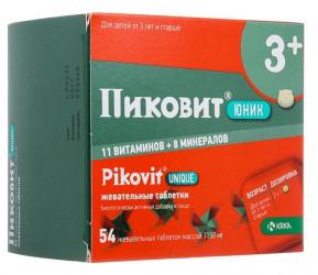 

ПИКОВИТ ЮНИК таблетки жевательные 54 шт.