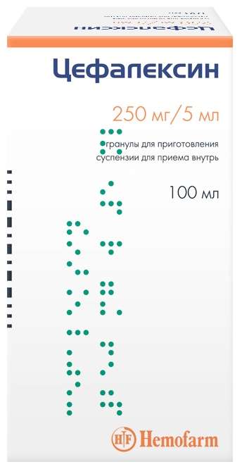 

ЦЕФАЛЕКСИН 250мг/5мл 40г гранулы для приготовления суспензии для приема внутрь