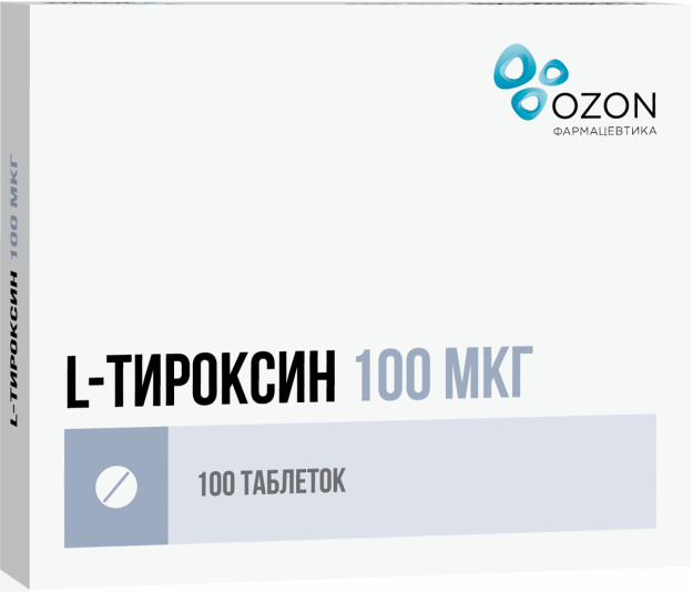 L-Тироксин 100мкг 100 шт. таблетки Озон купить по цене от 30 руб в республики Крым, заказать с доставкой, инструкция по применению, аналоги, отзывы