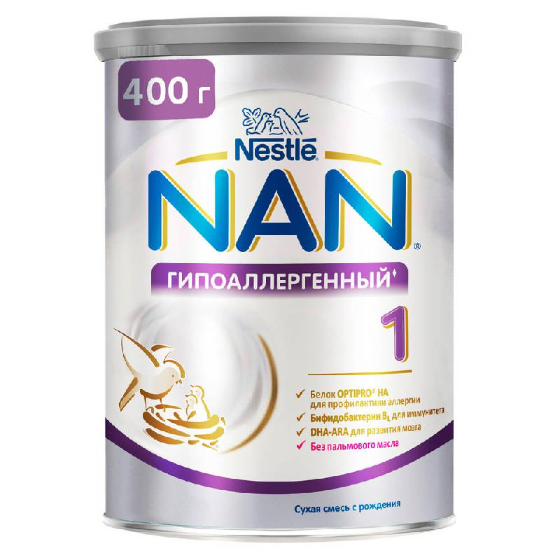 

НЕСТЛЕ НАН ГА ОПТИПРО 1 смесь молочная 400г