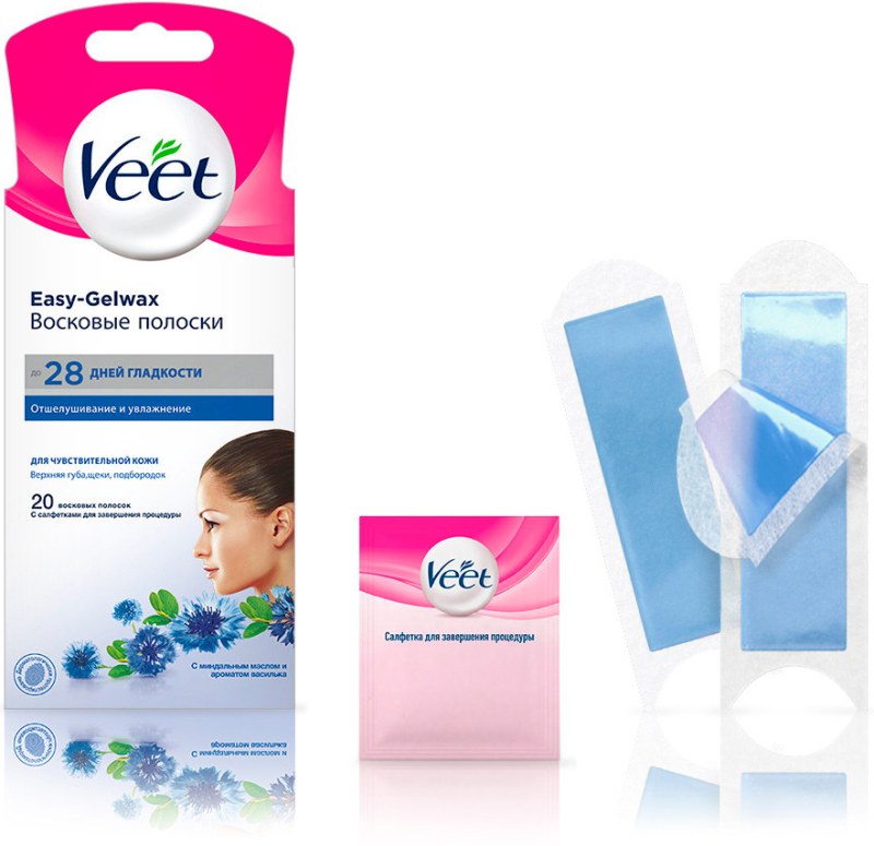Вит полоски восковые для депиляции для чувствительной кожи easy gelwax 20 шт.