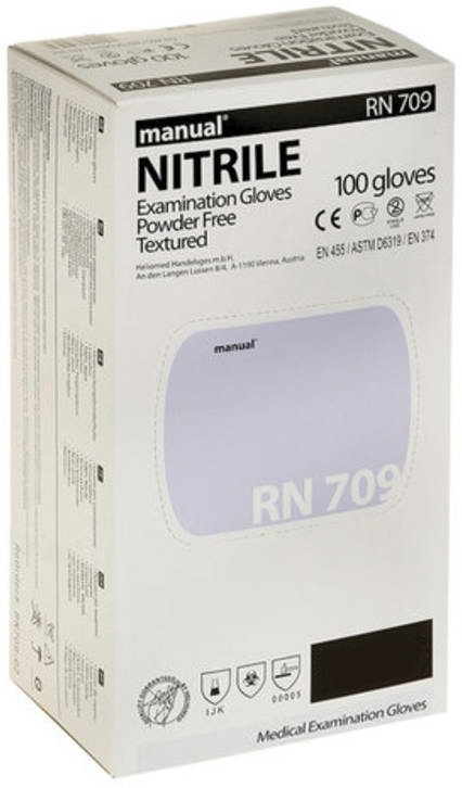 МАНУАЛ НИТРИЛ перчатки смотровые нестерильные неопудренные повышенной прочности RN709 размер S пара