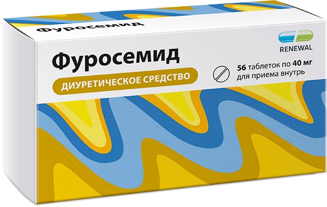 Фуросемид Реневал 40мг 56 шт. таблетки