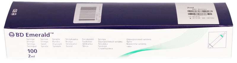 

БЕКТОН ДИКИНСОН ЭМЕРАЛЬД шприц трехкомпонентный 2мл с иглой 23G 1 1/4" (0,6x30мм) 100 шт.