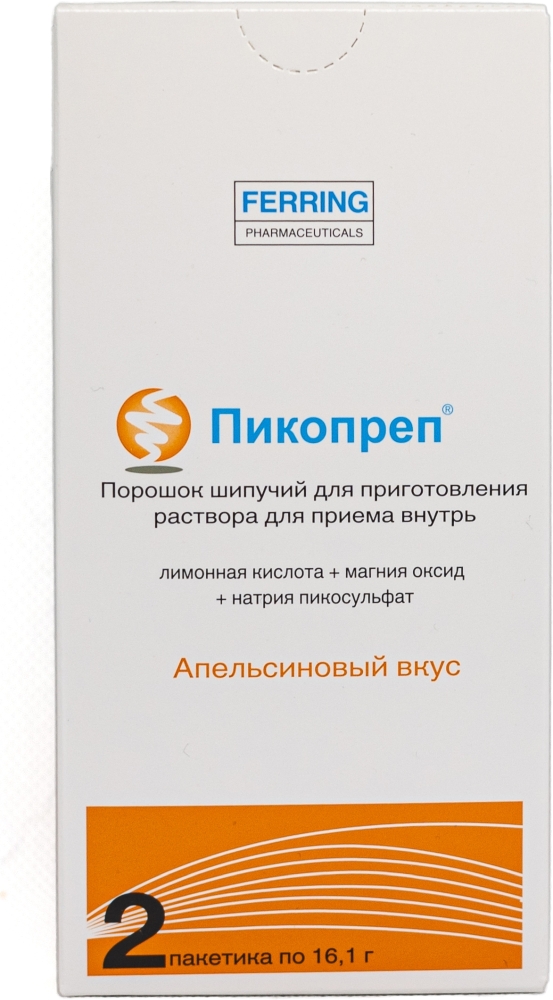 Пикопреп 16,1г 2 шт. порошок шипучий для приготовления раствора Ferring Pharmaceuticals Co. Ltd. апельсин