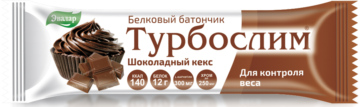Турбослим батончик белковый Шоколадный кекс 50г Эвалар