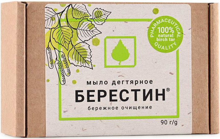 Берестин мыло твердое Дегтярное 90г, фото №1