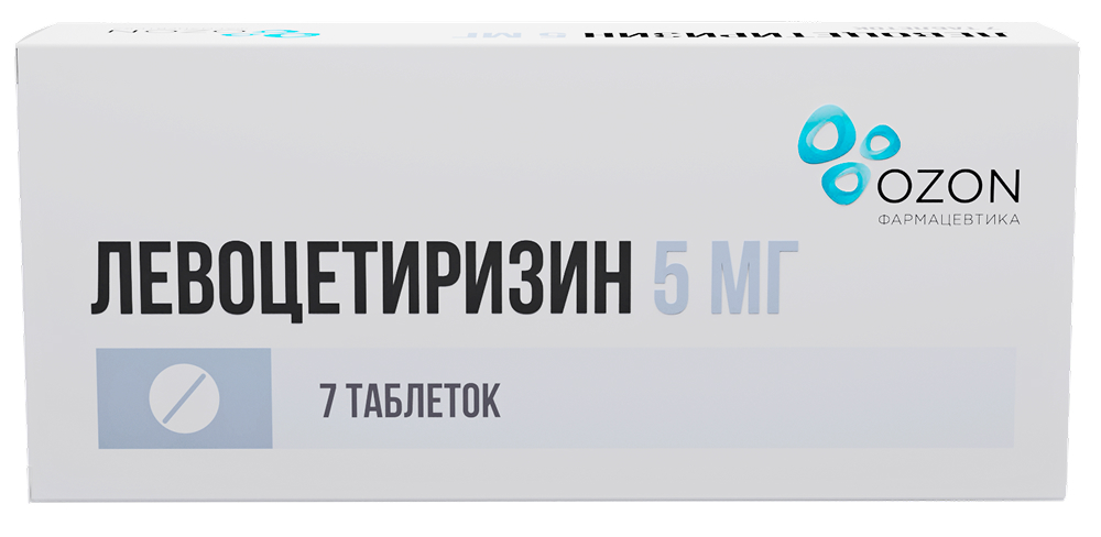 Левоцетиризин 5мг 7 шт. таблетки покрытые пленочной оболочкой
