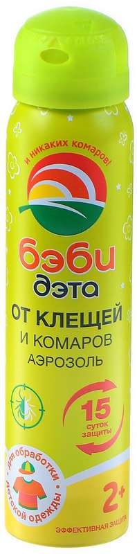 

ДЭТА БЭБИ аэрозоль от клещей/комаров 100мл