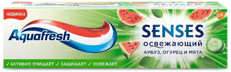 Аквафреш сенс зубная паста освежающий арбуз/огурец/мята 75мл