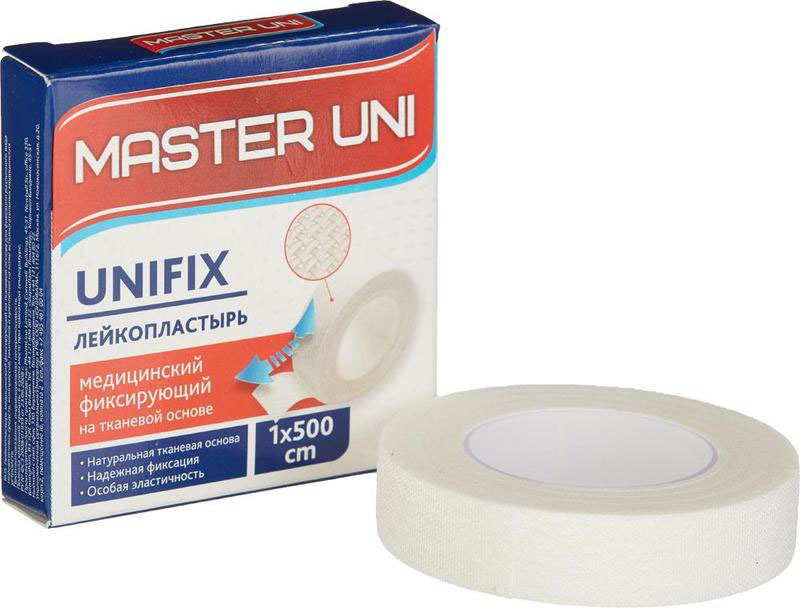 

МАСТЕРЮНИ ЮНИФИКС лейкопластырь 1х500см тканевая основа