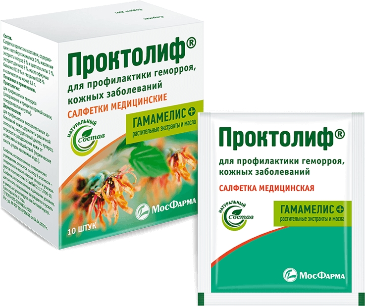 Проктолиф салфетки медицинские 10 шт. Московская фармацевтическая фабрика