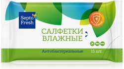 Септофреш салфетки влажные антибактериальные 15 шт.