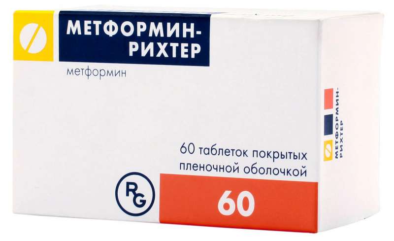 

МЕТФОРМИН-РИХТЕР таблетки 1000 мг 60 шт.