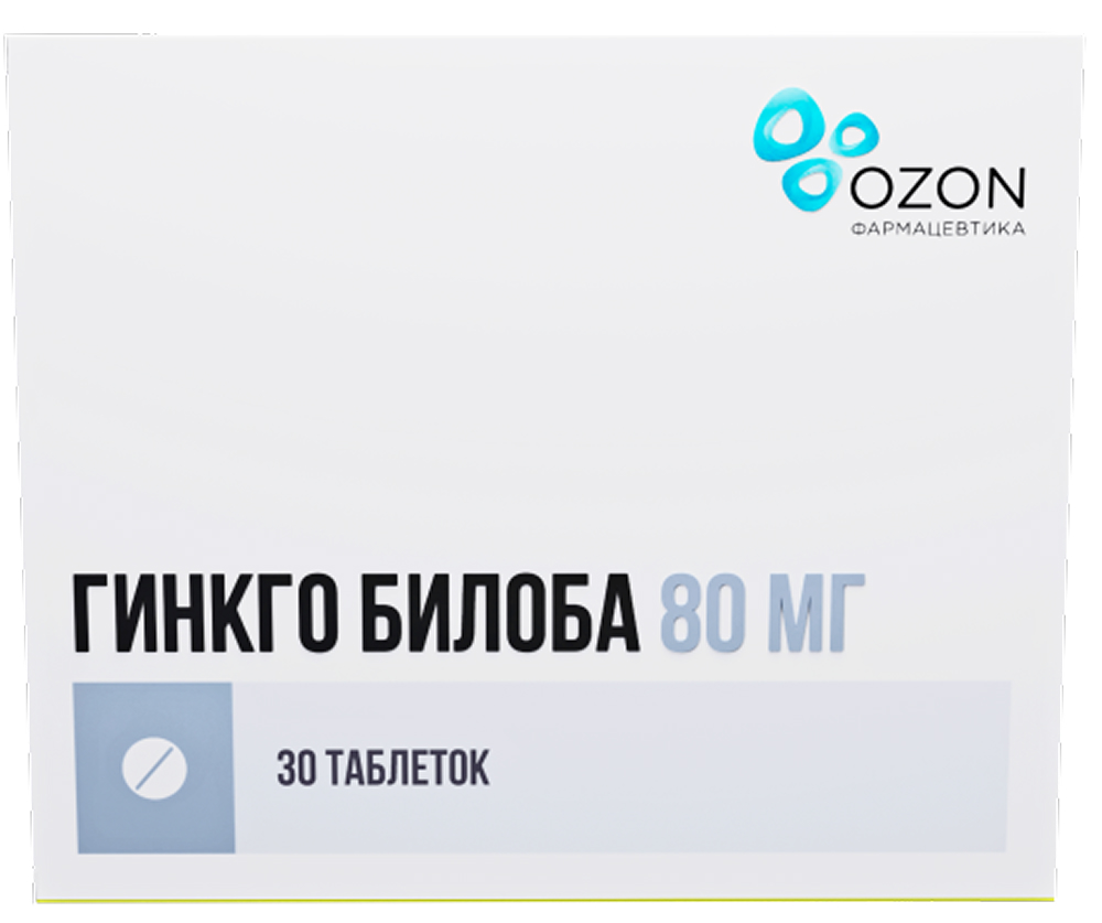 Гинкго билоба 80мг 30 шт. таблетки покрытые пленочной оболочкой